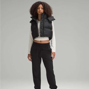 Lululemon Wunder Puff Super-Cropped Vest- Black- Size 0